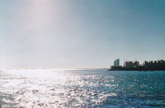 Evening sun reflecting off the sea near the coast